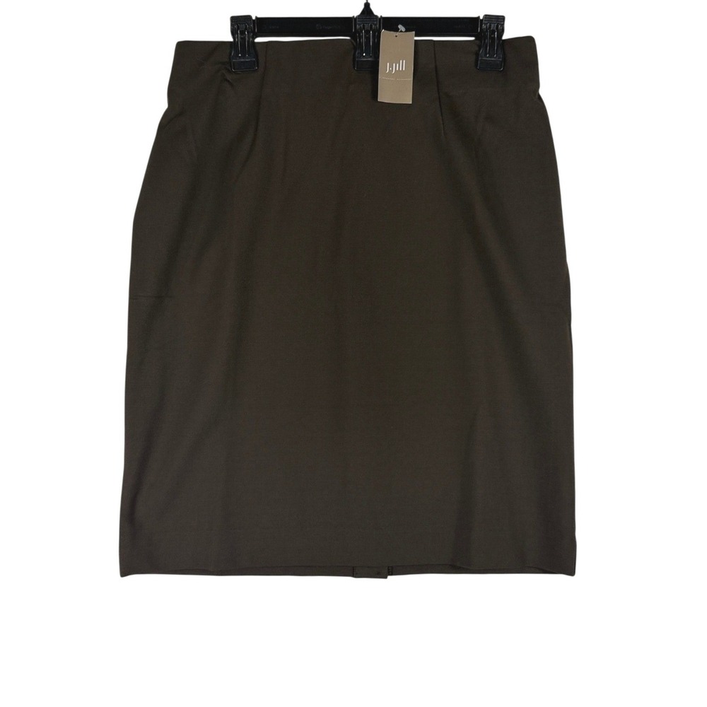 J Jill Ponte Pencil Skirt Womens Small Tall Walnut Brown Stretch Office NWT